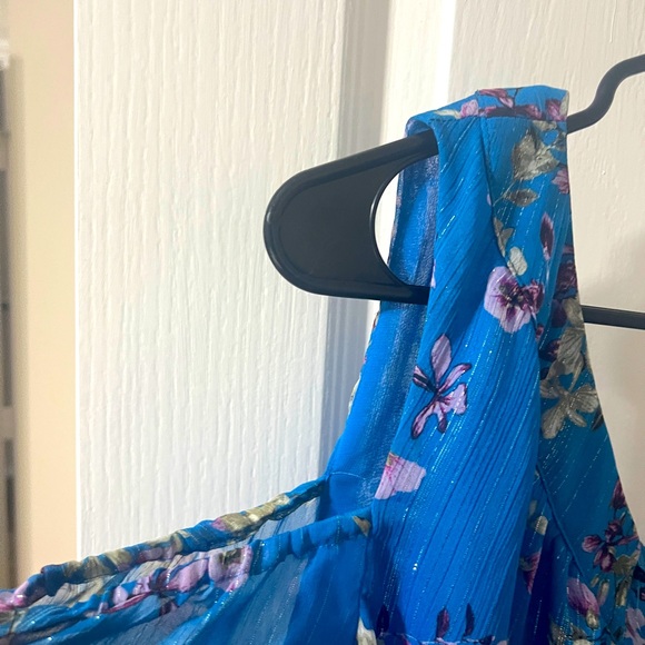 INC International Concepts Blue Floral Blouse - Picture 3 of 4